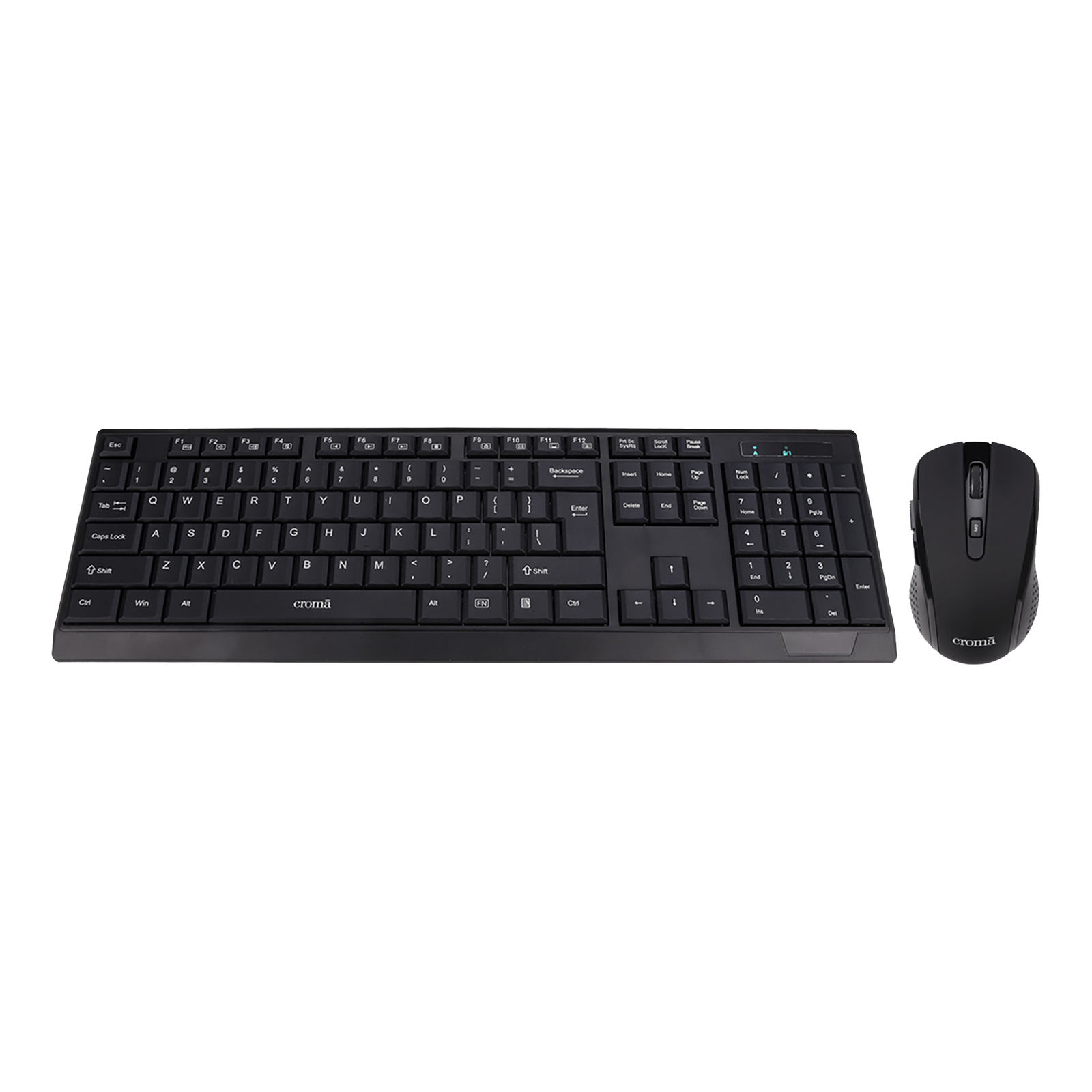 Buy Croma Wireless Keyboard & Mouse Combo (1000 DPI, Plug & Play, Black